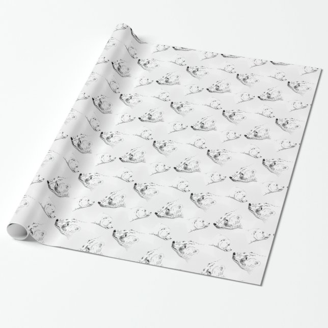 Papel de embrulho Urso Polar Urso Papel de Natal (Desenrolado)