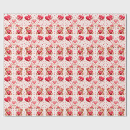 Papel de embrulho ursos de pelúcia pássaros de amo