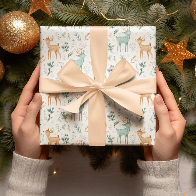 Papel de embrulho Veados de Natal Pastel Caprichos (Criador carregado)