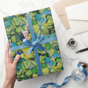 Papel de embrulho verde azulado azul de aquarela a