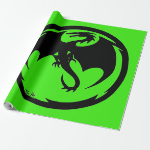 Papel de embrulho verde do Dragão Negro grande