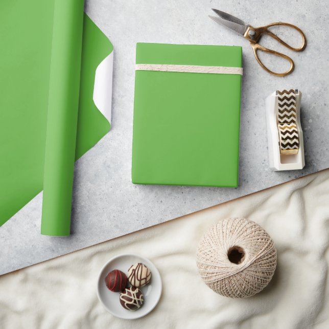 Papel de embrulho verde-maçã sólido brilhante mini (Artesanato)