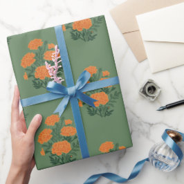 Papel de embrulho verde marigold