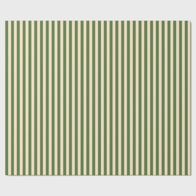Papel de embrulho verde oliva e creme vertical (Barra)