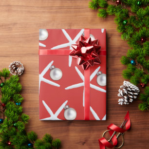 Papel de embrulho vermelho do Natal do teste