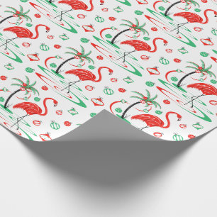 Papel de embrulho vermelho dos Baubles do flamingo