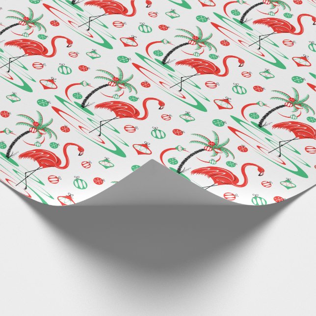 Papel de embrulho vermelho dos Baubles do flamingo (Ponta)