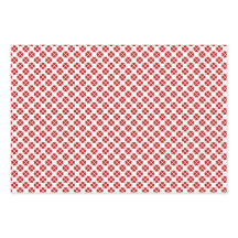 Papel de embrulho vermelho, dourado e prata.