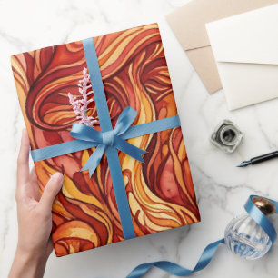 Papel de embrulho vermelho fogo com aglomerado de