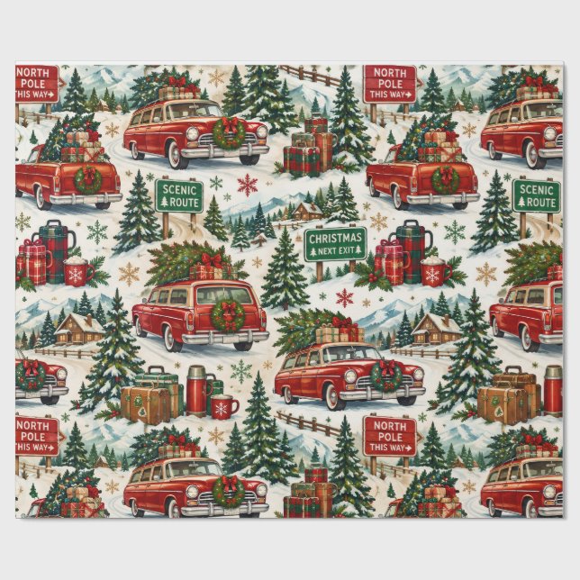 Papel de embrulho Viagem de Natal (Aberto)