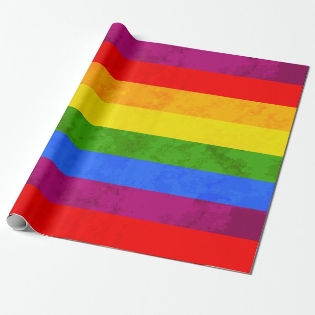 Papel de embrulho Vibrante Arco-íris Orgulho (“Wrap your gifts in color and pride!”)
