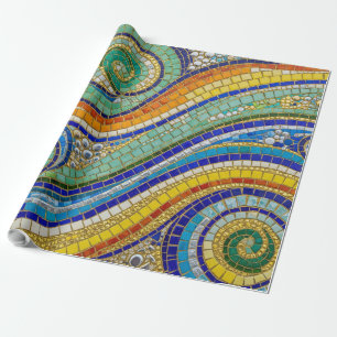 Papel de embrulho Vibrante Mosaico Swirl