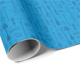 Papel de Embrulho Vida no Lago - Azul sobre Azul