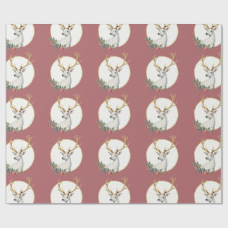 Papel de embrulho vintage de antler de cervo Borgo