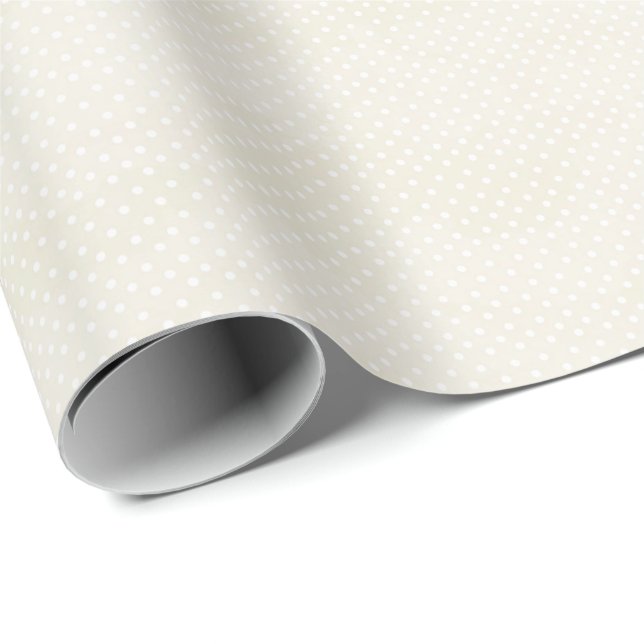 Papel de embrulho Vintage OffWhite com bolinhas Co (Ponta do rolo)
