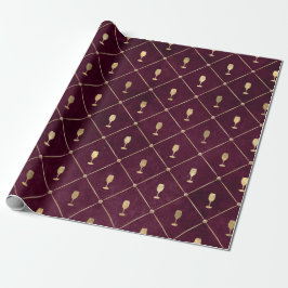 Papel de embrulho vintage Paris Burgundy e dourado