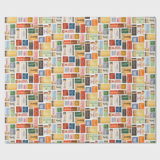 Papel de embrulho Vintange Dallas Matchbook (Aberto)