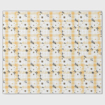 Papel de embrulho Xadrez Amarelo Alegre & Margarid