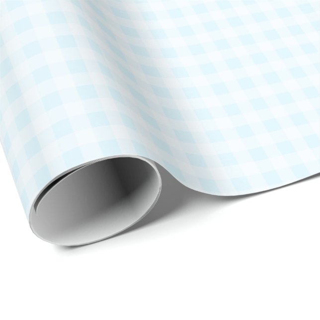 Papel de embrulho Xadrez Azul Ciano Claro (Ponta do rolo)