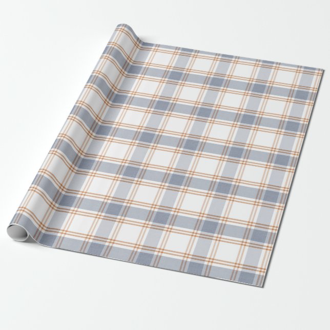 Papel de embrulho xadrez azul e branco (Desenrolado)