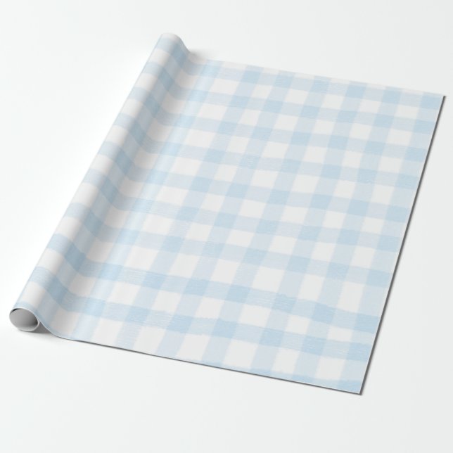 Papel de embrulho Xadrez Azul Gingham (Desenrolado)