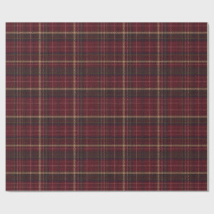 Papel de embrulho xadrez burgundy e bege
