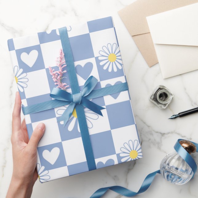 Papel de embrulho xadrez cinza (Presentear)