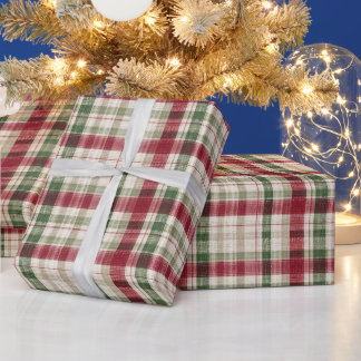Papel de embrulho Xadrez de Natal