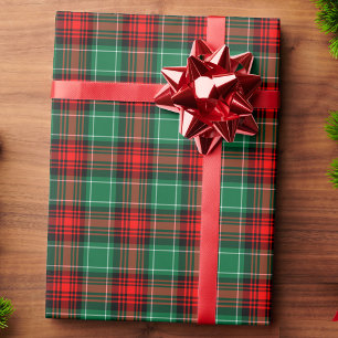 Papel de embrulho Xadrez de Natal Vermelho e Verde