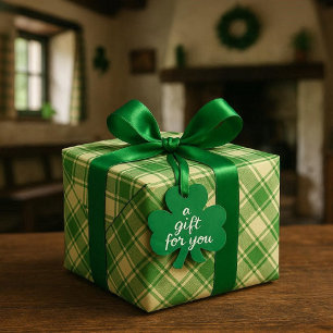 Papel de embrulho Xadrez Irlandês Verde