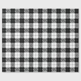 Papel de embrulho xadrez preto e branco