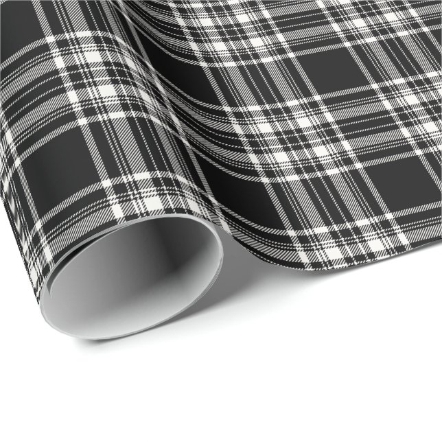 Papel de embrulho xadrez preto e branco (Ponta do rolo)