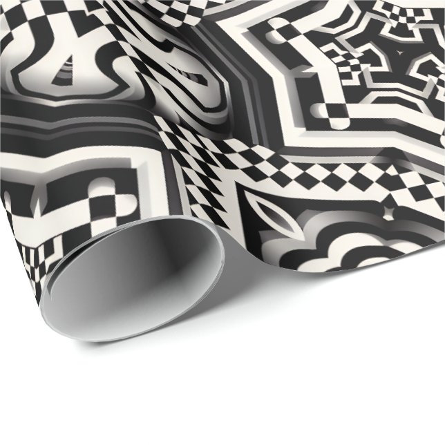 Papel de embrulho | Xadrez retrô Mod (Ponta do rolo)