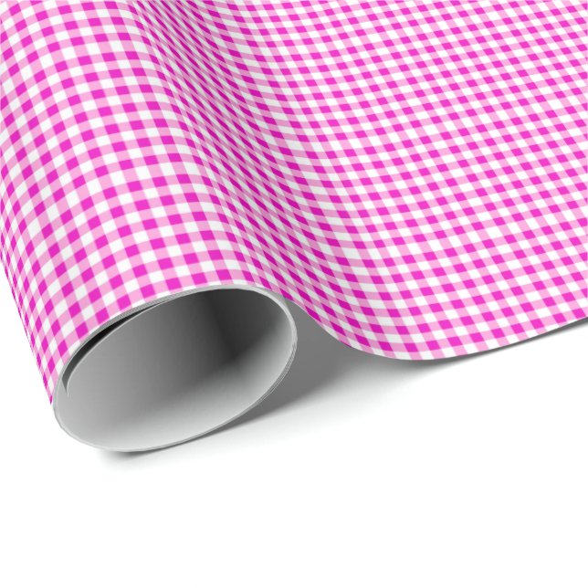 Papel de embrulho xadrez rosa (Ponta do rolo)