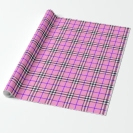 Papel de embrulho xadrez rosa