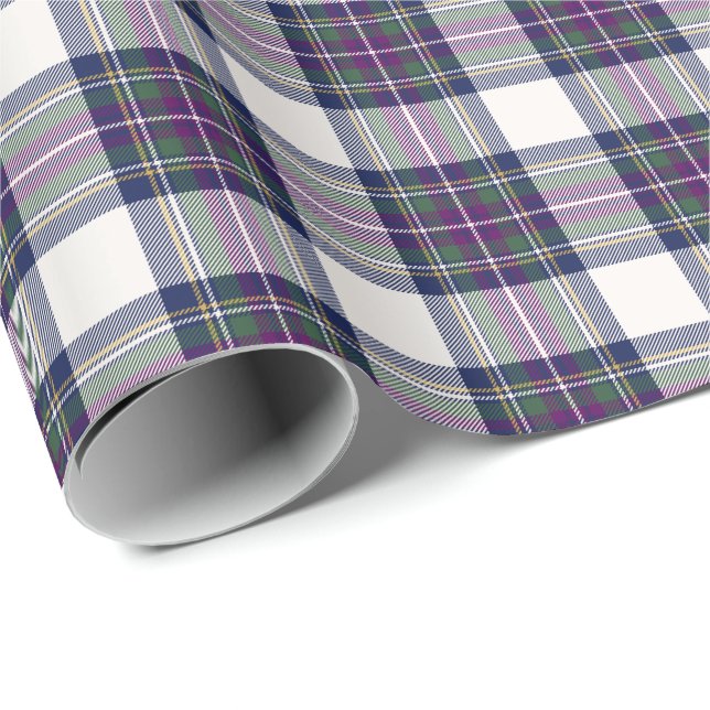 Papel de embrulho xadrez roxo e verde (Ponta do rolo)
