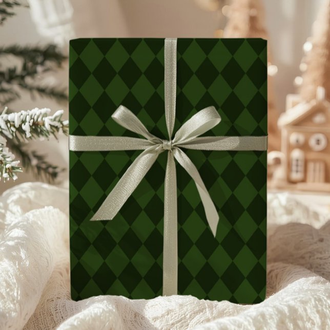Papel de embrulho xadrez verde escuro (Criador carregado)