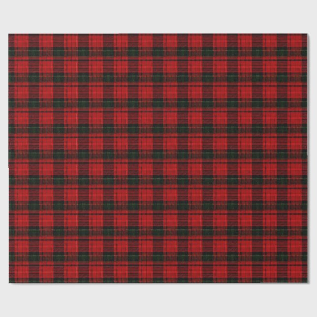 Papel de embrulho xadrez vermelho e verde (Aberto)