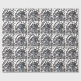 Papel de embrulho Zen Doodle coelho Bunny desenhad
