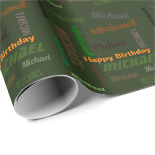 Papel de empacotamento de presente de aniversário