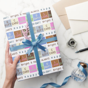 Papel de empacotamento de presente nos quadrados d