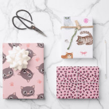 Papel de enrolamento de gatinhos, embrulho de pres