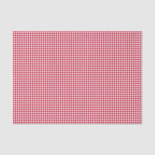 Papel De Enrolamento De Tecidos Gingham-Berry-Red