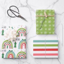 Papel de enrolamento do arco-íris de Natal