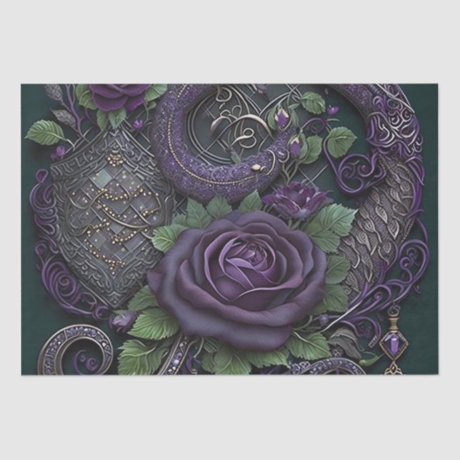 Papel de enrolamento roxo cobra Celtic Knot (Frente )