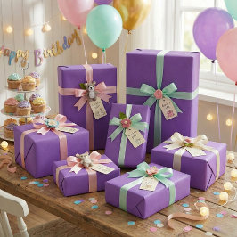 Papel de enrolamento roxo Real - Presente de cor s