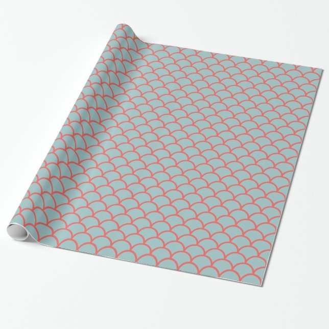 Papel de envolvimento do Aqua & do presente de (Desenrolado)