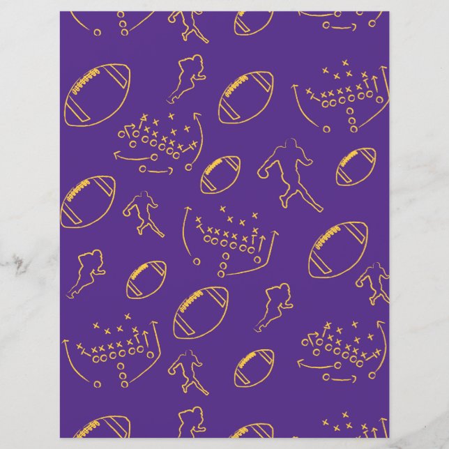 Papel de Equipe de Futebol Roxo e Amarelo com Cor  (Frente)