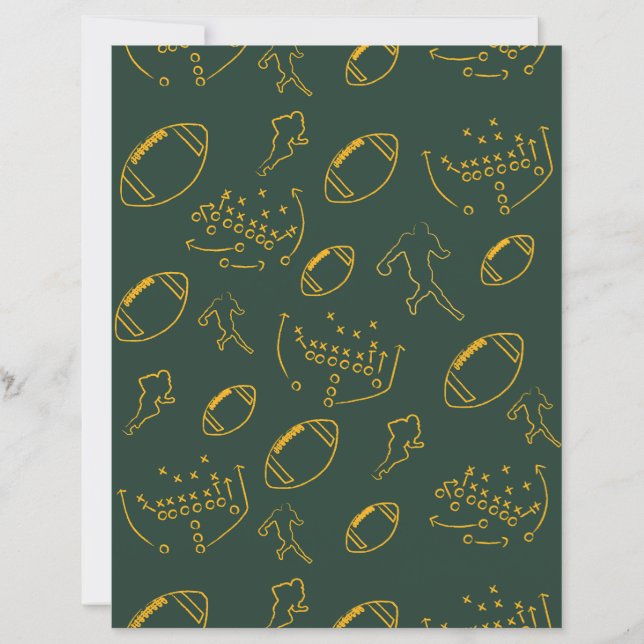 Papel de Equipe de Futebol Verde e Amarelo (Frente)