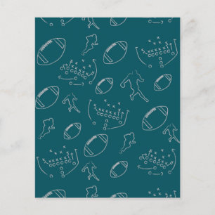 Papel de Equipe de Jogada de Futebol Cinza & Azul